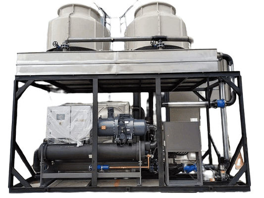 kupować 100hp Chiller o niskiej temperaturze typu śrubowego, schłodzony wodą, z podwójnymi sprężarkami Hanbell do wtryskowania online manufacture