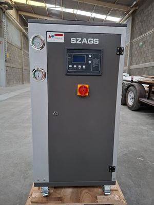 kupować 5HP Industrial Water Cooler Przetwarzanie tworzyw sztucznych 5RT Chiller Chilled Air For Pharmaceutical Chemical Cooling Kondensator rury miedzianej online manufacture