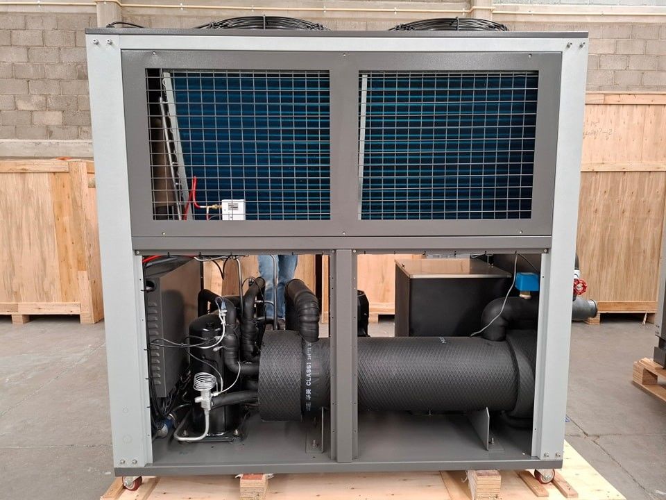 5HP Industrial Water Cooler Przetwarzanie tworzyw sztucznych 5RT Chiller Chilled Air For Pharmaceutical Chemical Cooling Kondensator rury miedzianej